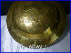 Antique Religious Plate Offerings Brass 18th Century 1761 Jesus Virgin Mary