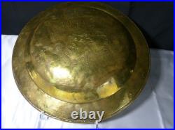 Antique Religious Plate Offerings Brass 18th Century 1761 Jesus Virgin Mary