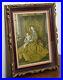 Antique-Religious-Print-Framed-1940s-Jan-van-Eyck-Ince-Hall-Madonna-Jesus-God-01-ddxh