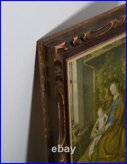 Antique Religious Print Framed 1940s Jan van Eyck Ince Hall Madonna Jesus God