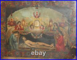 Antique Religious Print Jesus Christ Burial