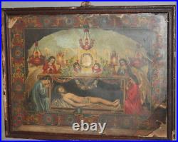 Antique Religious Print Jesus Christ Burial