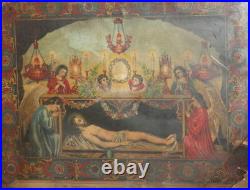 Antique Religious Print Jesus Christ Burial