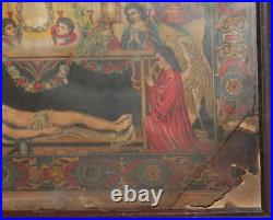 Antique Religious Print Jesus Christ Burial