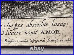 Antique Religious Print Jesus Christ Mary Magdalen 1600's. Engraving