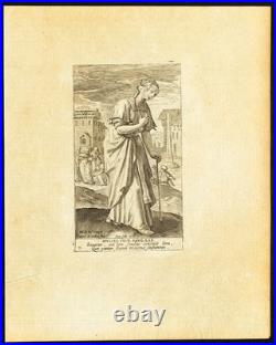 Antique Religious Print-NEW TESTAMENT-BLEEDING WOMAN-JESUS-Galle-Spanoghe-1784