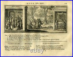 Antique Religious Print-PALM SUNDAY-EMMAUS-Borcht-1717