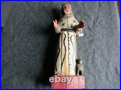 Antique Religious Relic Statue, Hand Carved Wooden Blessing Statue, Ott-0444