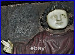 Antique Religious Retablo Wood Carved Plaque Catholic 3D high relief Filipino