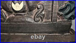 Antique Religious Retablo Wood Carved Plaque Catholic 3D high relief Filipino