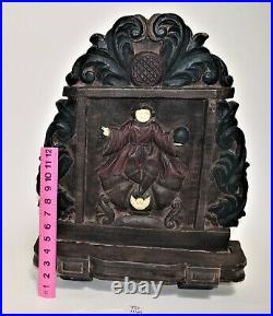 Antique Religious Retablo Wood Carved Plaque Catholic 3D high relief Filipino