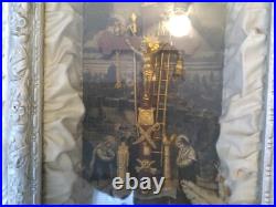 Antique Religious Shadow Box/ Frame L@@K! Thy Kingdom Come