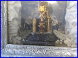 Antique Religious Shadow Box/ Frame L@@K! Thy Kingdom Come
