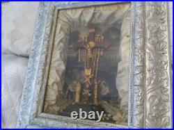 Antique Religious Shadow Box/ Frame L@@K! Thy Kingdom Come