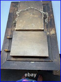 Antique Religious Shadow Box, Virgin Mary Vitrine three dimensional