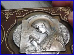 Antique Religious Silver Hallmarked medal. Virgin Christ by Rasumny. C. 1910