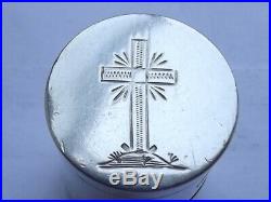 Antique Religious Solid Silver Catholic Priest Double Pyx Holy Oil Stock Box