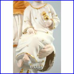 Antique Religious St. Anthony of Padua & Jesus Hand Painted Bisque Statue