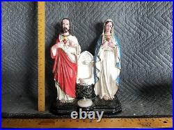 Antique Religious Statue Joseph & Mary