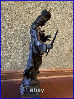 Antique Religious Statue Madonna Jesus Child Church BronzeEuropean Baroque Art