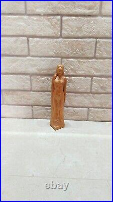 Antique Religious Statue Wood Pharaoh King Queen Egyptian Five-name titulary