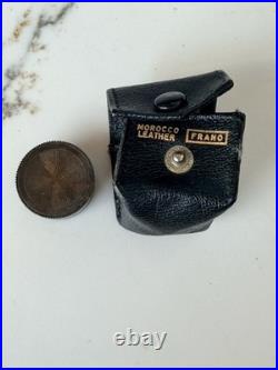 Antique Religious Sterling Silver Oil Stock Holy Oils Frano Morocco Leather Case
