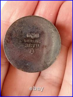 Antique Religious Sterling Silver Oil Stock Holy Oils Frano Morocco Leather Case
