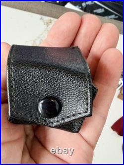 Antique Religious Sterling Silver Oil Stock Holy Oils Frano Morocco Leather Case