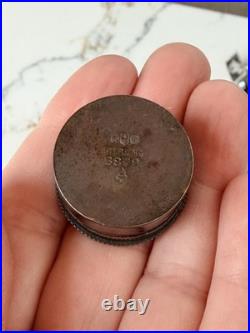 Antique Religious Sterling Silver Oil Stock Holy Oils Frano Morocco Leather Case