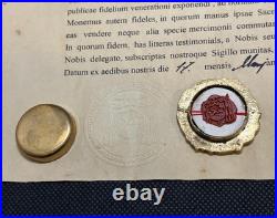 Antique Religious Theca Pendant St Gregory Thaumaturgus 19th Century Sealed, 3cm