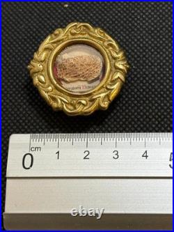 Antique Religious Theca Pendant St Gregory Thaumaturgus 19th Century Sealed, 3cm