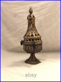 Antique Religious Thurible / Censer 1800s Gothic Byzantine Style Incense Burner