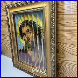 Antique Religious Tricenium 3 Way Picture Frame Jesus And Mother Mary shadow box