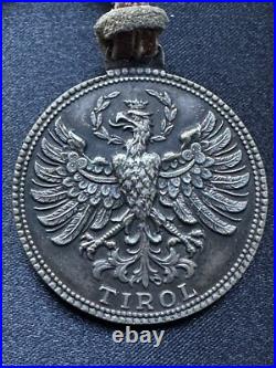 Antique Religious Tyrol ST CHRISTOPHER Medal Crowned Eagle on one side 1.5