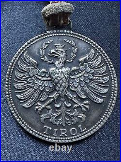 Antique Religious Tyrol ST CHRISTOPHER Medal Crowned Eagle on one side 1.5