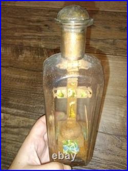 Antique Religious Valentine Diorama Bottle Folk Art Monastery Christ 1800s-1900s