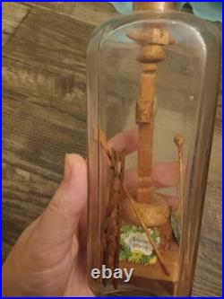 Antique Religious Valentine Diorama Bottle Folk Art Monastery Christ 1800s-1900s