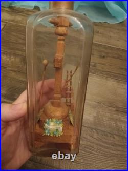 Antique Religious Valentine Diorama Bottle Folk Art Monastery Christ 1800s-1900s