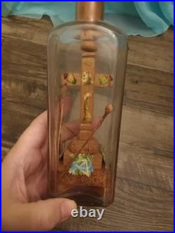 Antique Religious Valentine Diorama Bottle Folk Art Monastery Christ 1800s-1900s