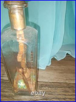 Antique Religious Valentine Diorama Bottle Folk Art Monastery Christ 1800s-1900s