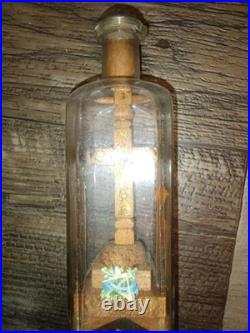 Antique Religious Valentine Diorama Bottle Folk Art Monastery Christ 1800s-1900s