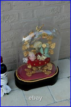 Antique Religious Victorian Wedding bridal dome globe with inside decoration