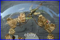 Antique Religious Victorian Wedding bridal dome globe with inside decoration Antique Religious Victorian Wedding bridal dome globe with inside decoration