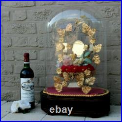 Antique Religious Victorian Wedding bridal dome globe with inside decoration