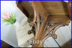 Antique Religious church neo gothic wood carved wall console