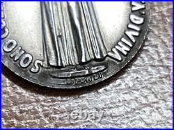 Antique Religious medal Virgin of Revelation  seer tried killin Pius XII
