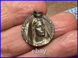 Antique Religious medal Virgin of Revelation  seer tried killin Pius XII