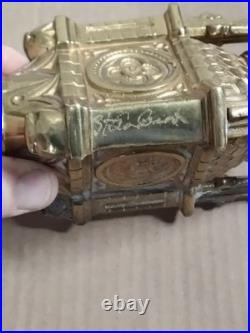 Antique Religous Gold Brass Gothic Church Altar Candlestick Holder USED Antique Religous Gold Brass Gothic Church Altar Candlestick Holder USED