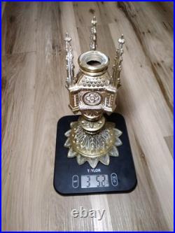 Antique Religous Gold Brass Gothic Church Altar Candlestick Holder USED