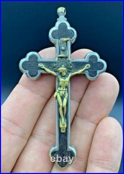 Antique? Reliquary 10 Saints Relics Religious Pectoral Crucifix Cross Pendant